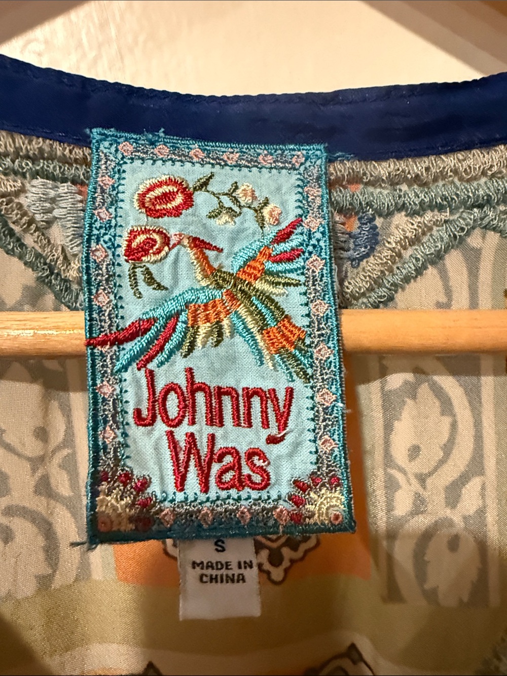 Johnny Was Cupra Rayon -Print Maxi Dress in Navy and Yellow. Small - Picture 2 of 7